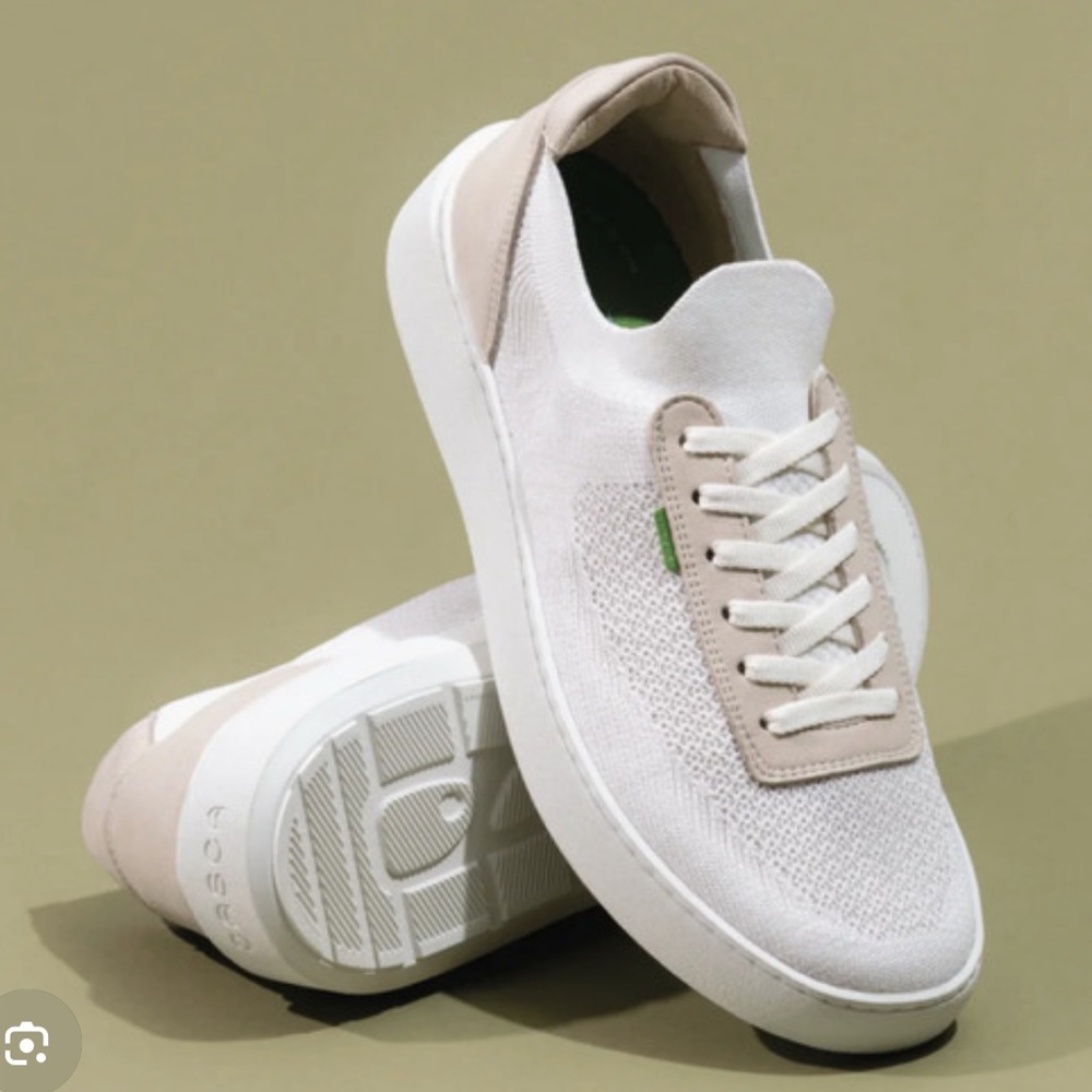 Casca Avro Knit White White and Tan sneaker M9 W11